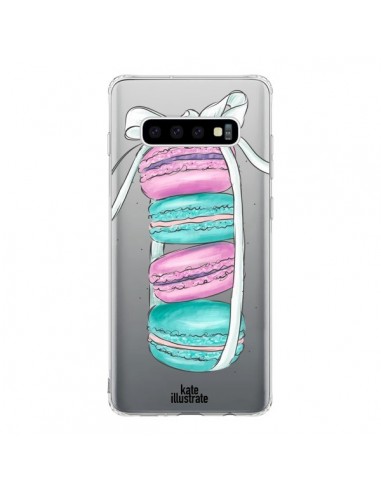 Coque Samsung S10 Macarons Pink Mint Rose Transparente - kateillustrate
