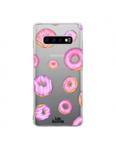 Coque Samsung S10 Pink Donuts Rose Transparente -...