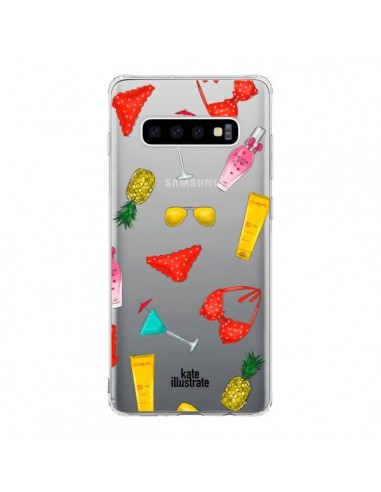 Coque Samsung S10 Summer Essentials Ete Essentiel Transparente - kateillustrate