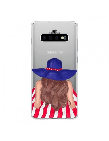 Coque Samsung S10 Beah Girl Fille Plage Transparente - kateillustrate