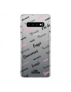 Coque Samsung S10 Ballerina Ballerine Mots Transparente -...