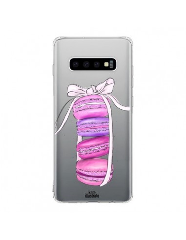 Coque Samsung S10 Macarons Pink Purple Rose Violet Transparente - kateillustrate