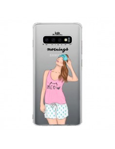 Coque Samsung S10 I Don't Do Mornings Matin Transparente...