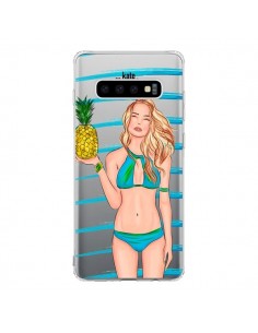 Coque Samsung S10 Malibu Ananas Plage Ete Bleu...