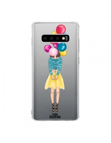 Coque Samsung S10 Girls Balloons Ballons Fille Transparente - kateillustrate