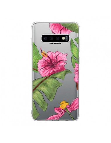Coque Samsung S10 Tropical Leaves Fleurs Feuilles Transparente - kateillustrate