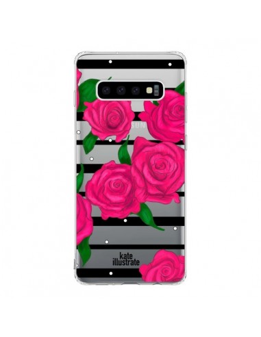 Coque Samsung S10 Roses Rose Fleurs Flowers Transparente - kateillustrate