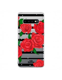 Coque Samsung S10 Red Roses Rouge Fleurs Flowers...