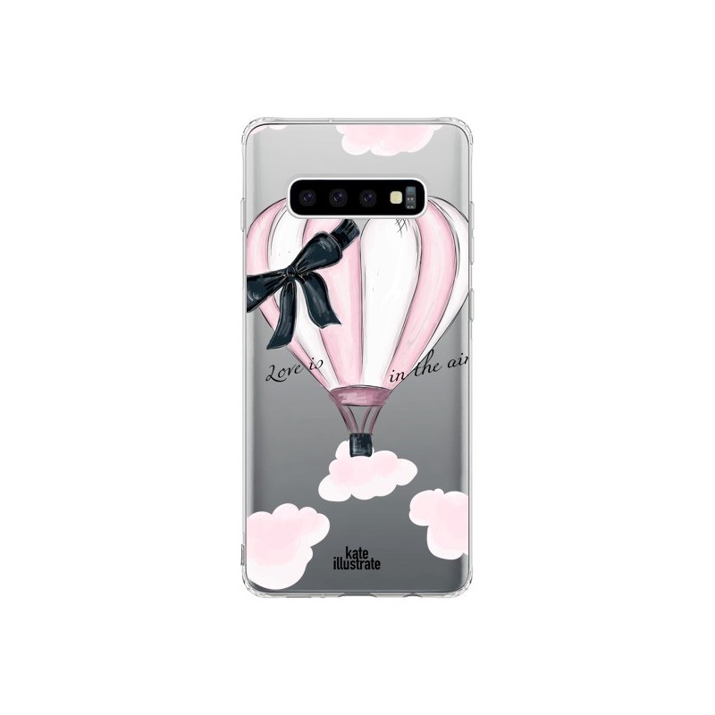 Coque Samsung S10 Love is in the Air Love Montgolfier Transparente - kateillustrate