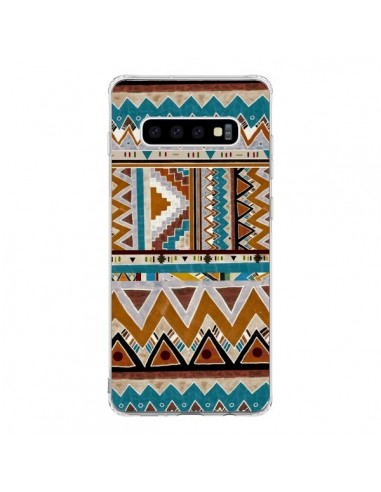 Coque Samsung S10 Azteque Vert Marron - Kris Tate