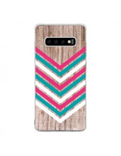 Coque Samsung S10 Tribal Aztèque Bois Wood Flèche Rose...