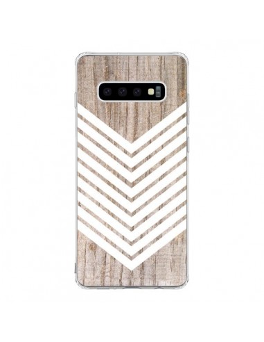 Coque Samsung S10 Tribal Aztèque Bois Wood Flèche Blanc - Laetitia