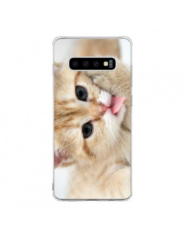 Coque Samsung S10 Chat Cat Tongue - Laetitia