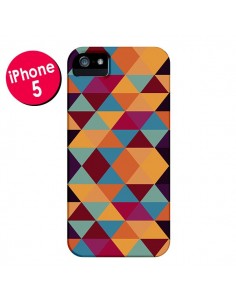 Coque Azteque Triangle Orange pour iPhone 5 et 5S - Eleaxart