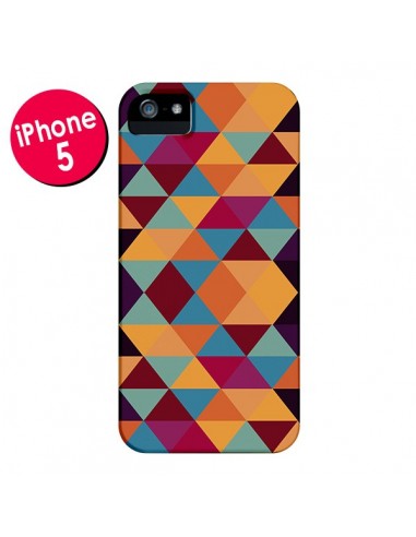 Coque Azteque Triangle Orange pour iPhone 5 et 5S - Eleaxart