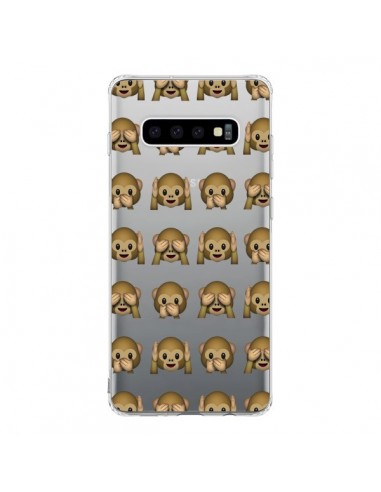 Coque Samsung S10 Singe Monkey Emoticone Emoji Transparente - Laetitia