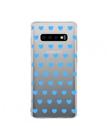 Coque Samsung S10 Coeur Heart Love Amour Bleu Transparente - Laetitia