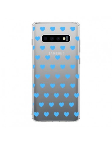 Coque Samsung S10 Coeur Heart Love Amour Bleu Transparente - Laetitia