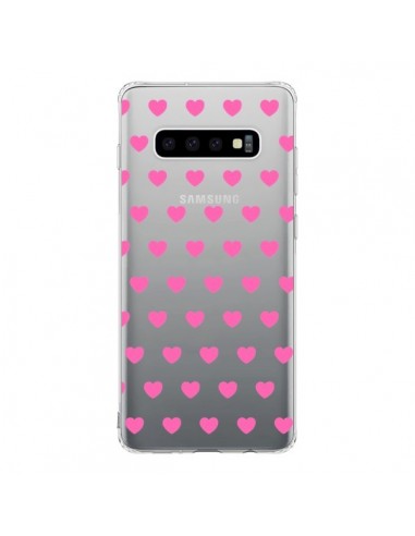 Coque Samsung S10 Coeur Heart Love Amour Rose Transparente - Laetitia