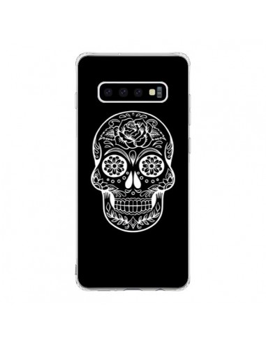 Coque Samsung S10 Tête de Mort Mexicaine Blanche - Laetitia