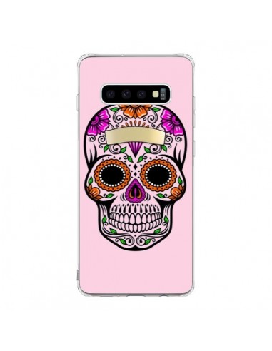 Coque Samsung S10 Tête de Mort Mexicaine Rose Multicolore - Laetitia