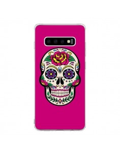 Coque Samsung S10 Tête de Mort Mexicaine Rose Fushia -...