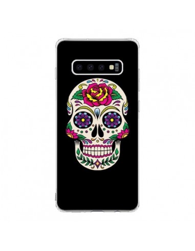 Coque Samsung S10 Tête de Mort Mexicaine Multicolore Noir - Laetitia