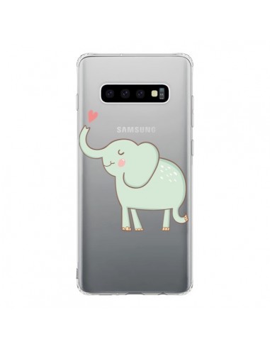 Coque Samsung S10 Elephant Elefant Animal Coeur Love  Transparente - Petit Griffin