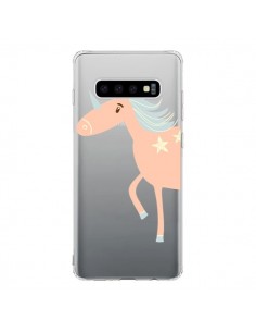 Coque Samsung S10 Licorne Unicorn Rose Transparente -...