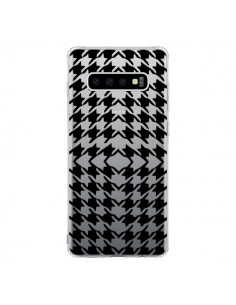 Coque Samsung S10 Vichy Carre Noir Transparente - Petit...