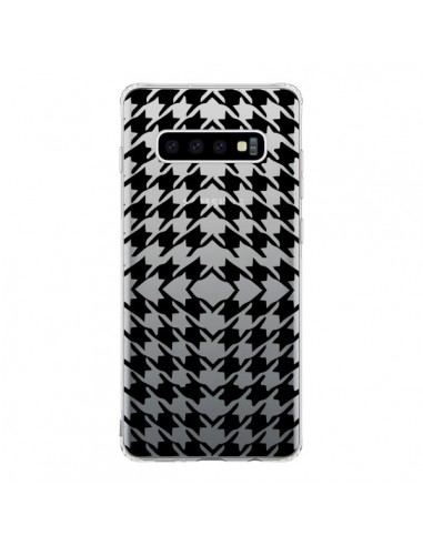 Coque Samsung S10 Vichy Carre Noir Transparente - Petit Griffin