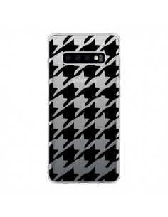 Coque Samsung S10 Vichy Gros Carre noir Transparente -...