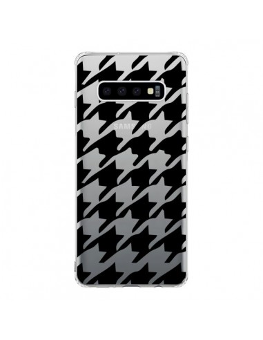 Coque Samsung S10 Vichy Gros Carre noir Transparente - Petit Griffin