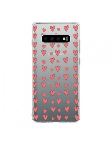 Coque Samsung S10 Coeurs Heart Love Amour Rouge Transparente - Petit Griffin
