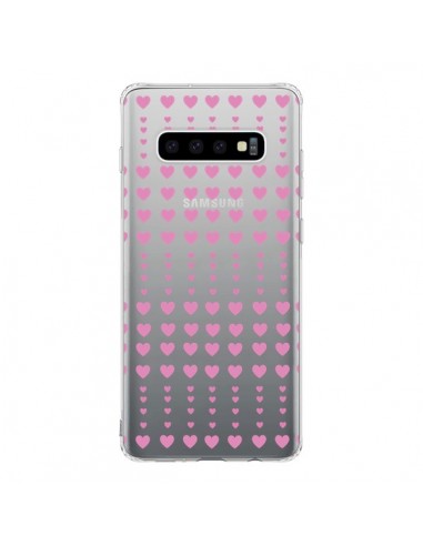 Coque Samsung S10 Coeurs Heart Love Amour Rose Transparente - Petit Griffin
