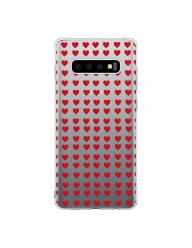 Coque Samsung S10 Coeurs Heart Love Amour Red Transparente - Petit Griffin