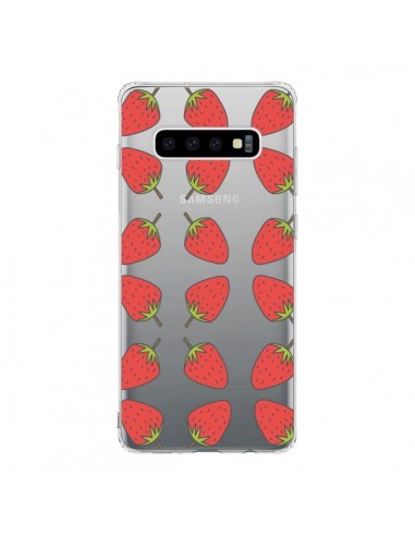 Coque Samsung S10 Fraise Fruit Strawberry Transparente - Petit Griffin