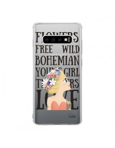 Coque Samsung S10 Flowers Love Transparente - Lolo Santo