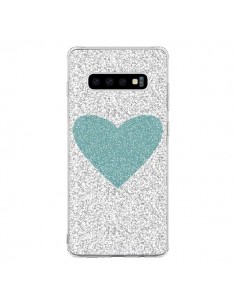 Coque Samsung S10 Coeur Bleu Vert Argent Love - Mary Nesrala
