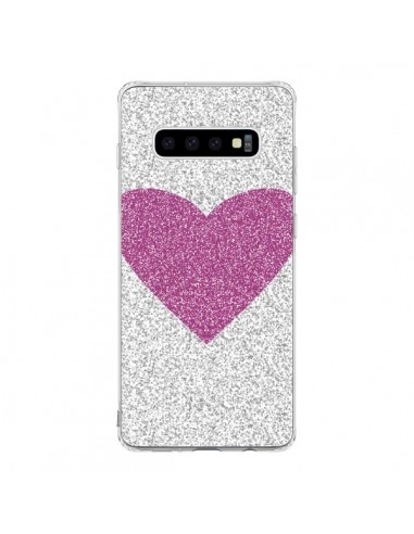 Coque Samsung S10 Coeur Rose Argent Love - Mary Nesrala