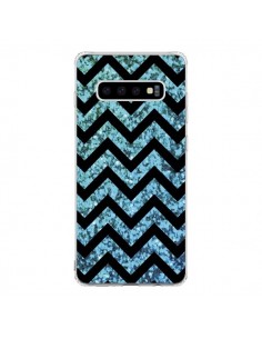 Coque Samsung S10 Chevron Aqua Sparkle Triangle Azteque -...