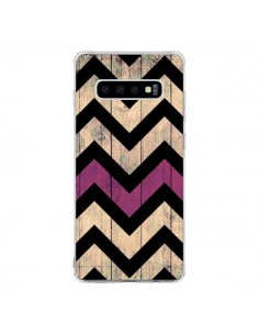 Coque Samsung S10 Chevron Vintage Bois Wood - Mary Nesrala