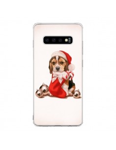 Coque Samsung S10 Chien Dog Pere Noel Christmas -...