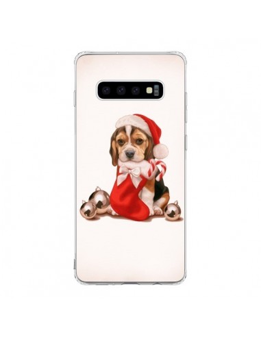 Coque Samsung S10 Chien Dog Pere Noel Christmas - Maryline Cazenave