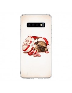 Coque Samsung S10 Chien Dog Pere Noel Christmas Boite -...