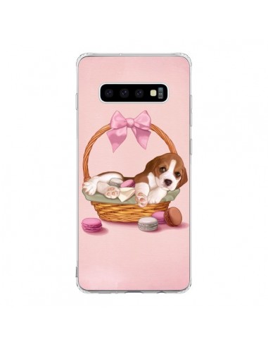 Coque Samsung S10 Chien Dog Panier Noeud Papillon Macarons - Maryline Cazenave