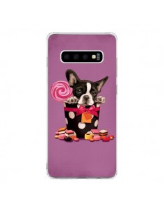 Coque Samsung S10 Chien Dog Boite Noeud Papillon Pois...