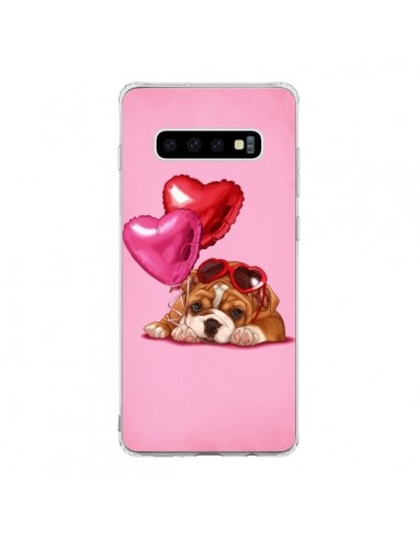 Coque Samsung S10 Chien Dog Lunettes Coeur Ballon - Maryline Cazenave