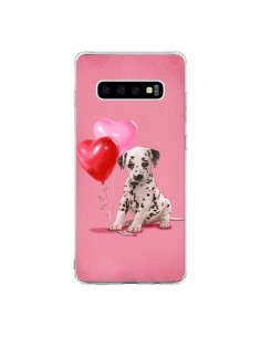 Coque Samsung S10 Chien Dog Dalmatien Ballon Coeur -...