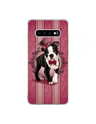 Coque Samsung S10 Chien Dog Gentleman Noeud Papillon Chapeau - Maryline Cazenave